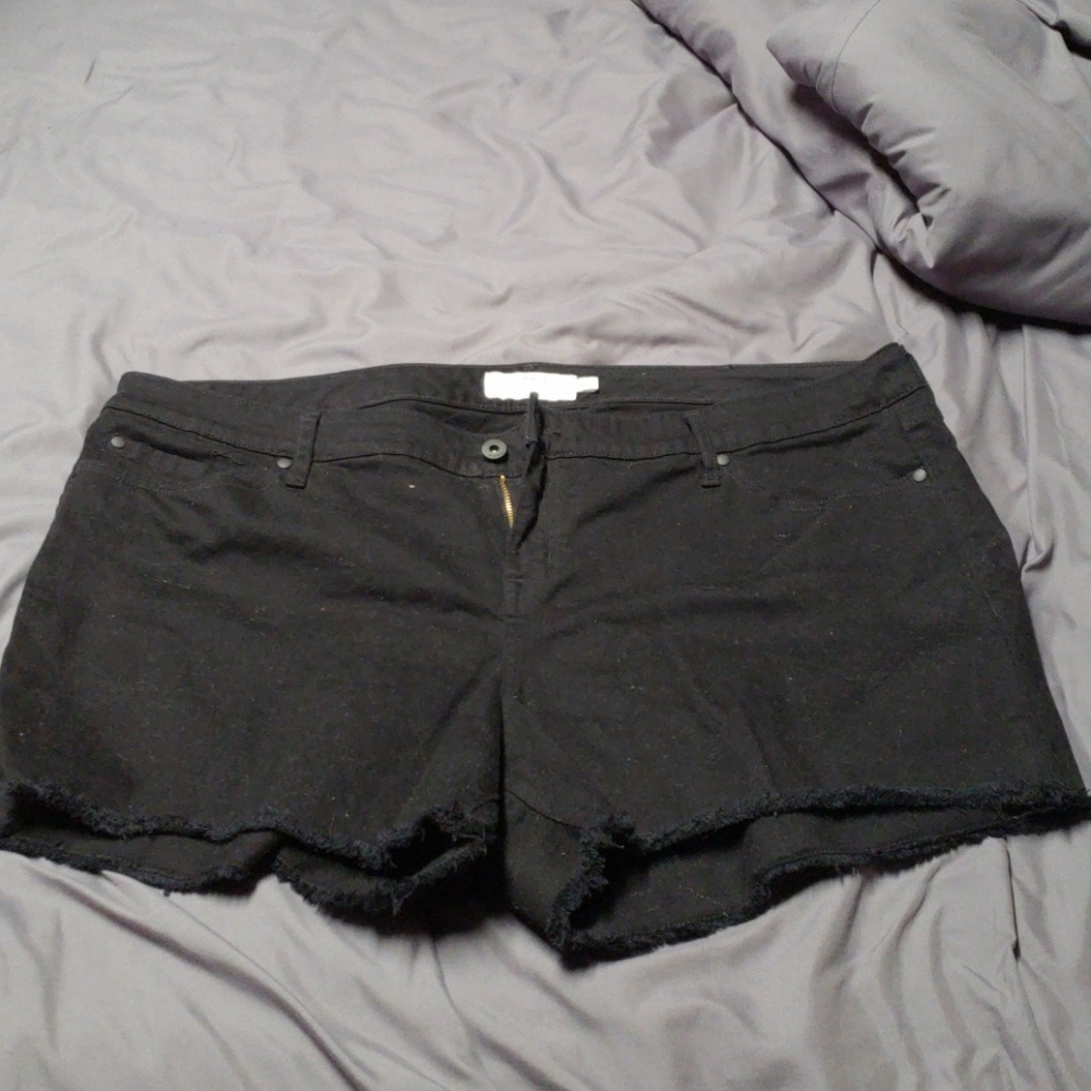 Black jean shorts